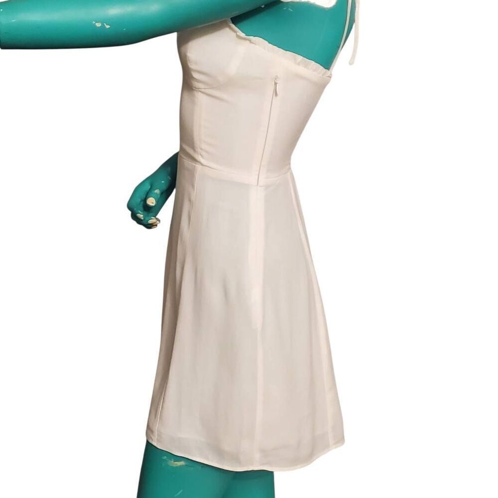 Aritzia Wilfred Fable White Mini Dress Tie Straps Little White Lined Corset Dres - Picture 4 of 12